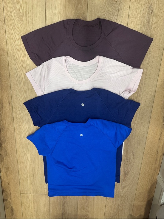 lululemon athletica Tops - Four Lulu  Short Sleeve Crew Tees - Race length - size 10